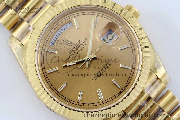 Dial YG Steel 40mm 1:1 Best TWF A2836 Crystal Date 904L YG Edition on Bracelet Day YG 0430